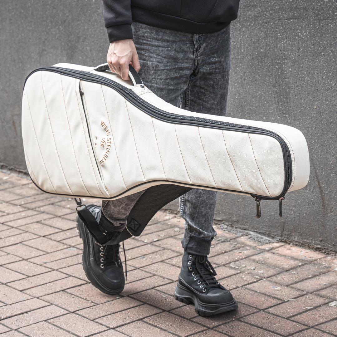 Electric Guitar Premium Gig Bag - White Leather