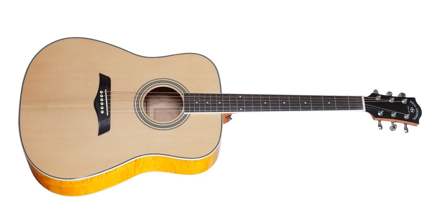 PD40S Solid-top Acoustic Dreadnought Guitar, Solid Spruce and Flamed Maple