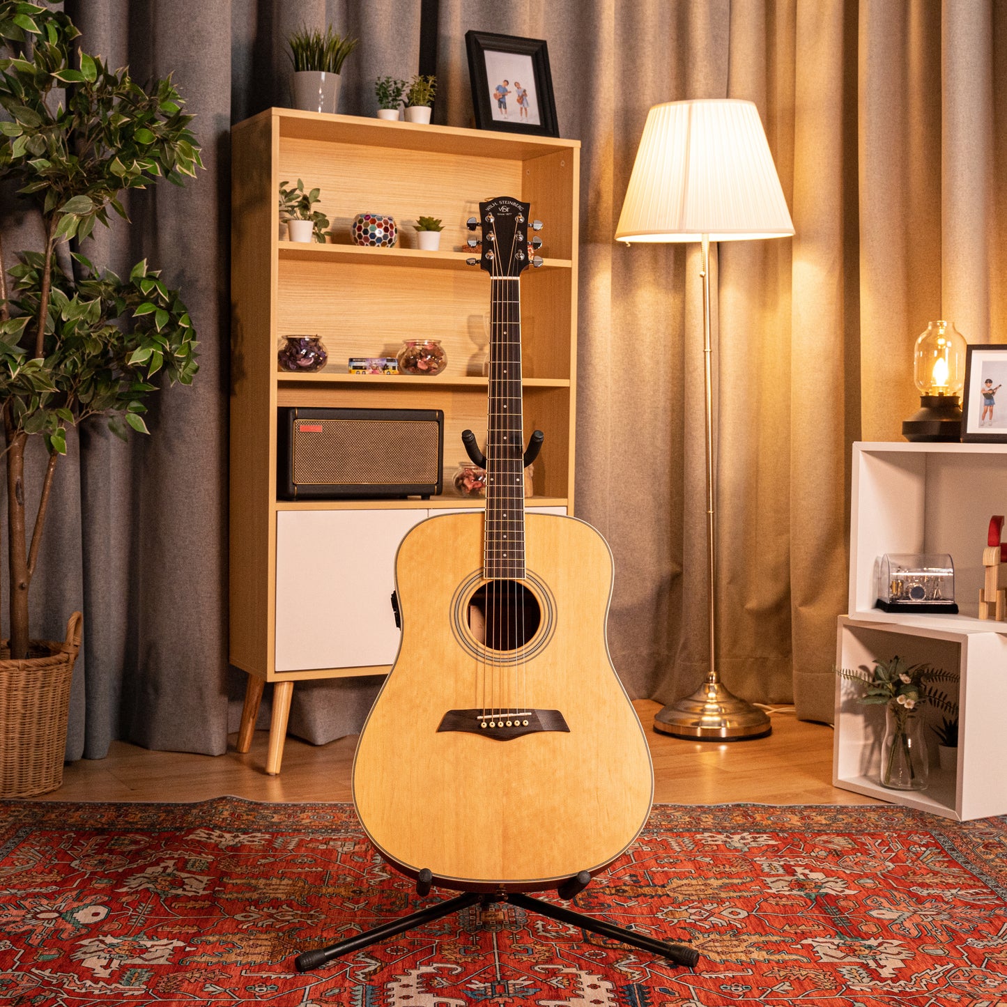 PD10MFSE Solid-top Acoustic Electric Dreadnought Guitar with effects, Solid Spruce, Mahogany, Unplugged Effects